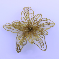 Прищепка для штор цветок золото малый JX101575-8